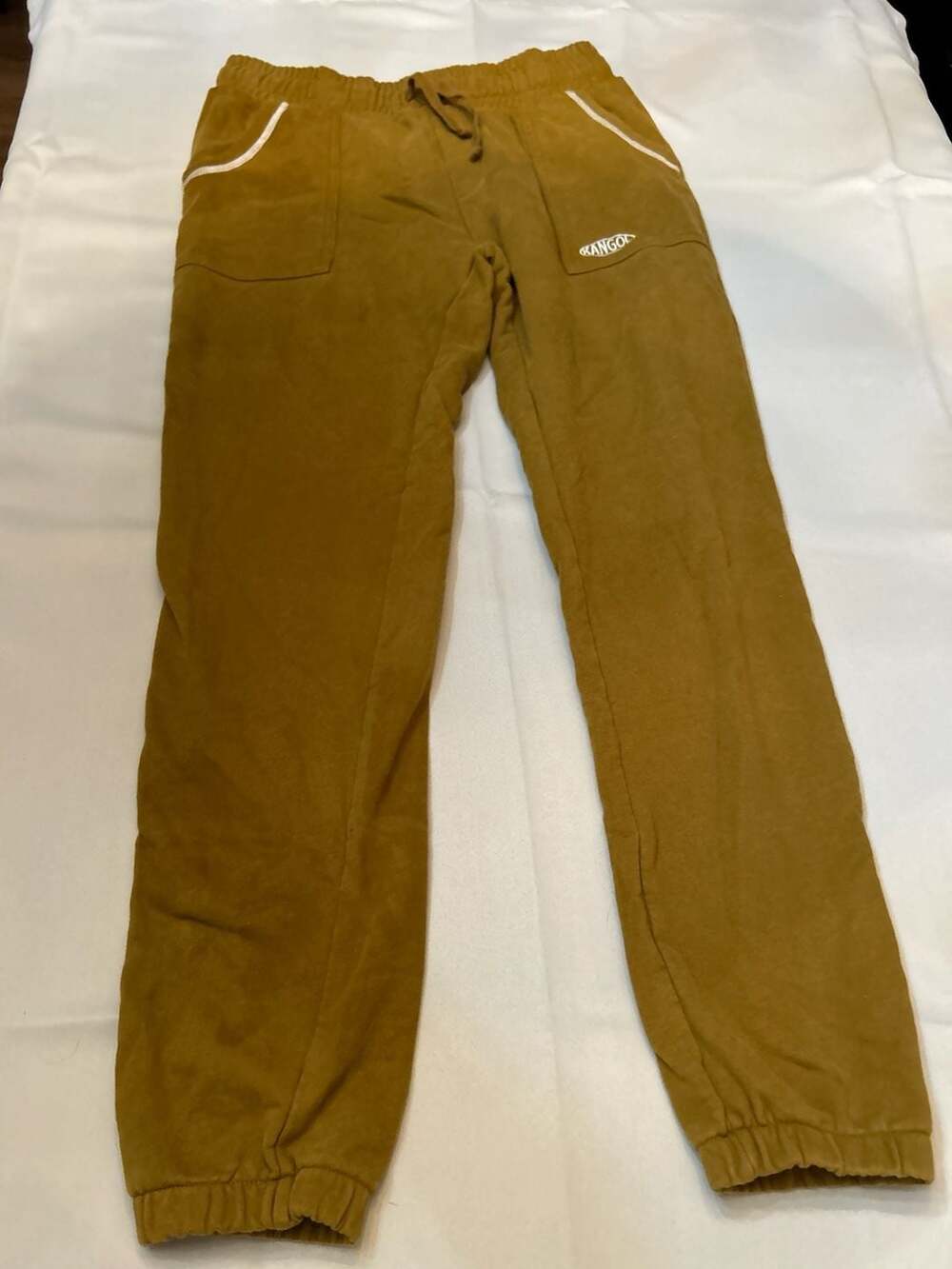 Kangol Mustard Yellow Corduroy Texture Joggers Sweatpants